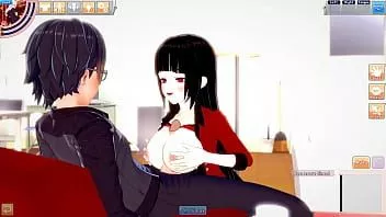 播放 Jabami yumeko 喜欢 titfucking 和敲打硬公鸡，无尽