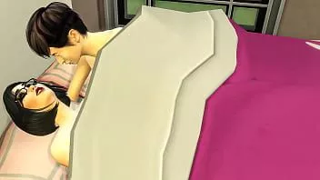 play Japanese step-mom and virgin step-son share the same bed at the hotel room on a business trip