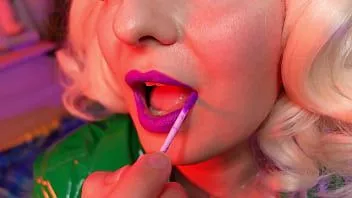 تشغيل إغواء أحمر الشفاه - asmr closeup video of pin up milf arya