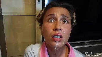 Play Silly follege cheerleader first time asking for "trick or treat". old man tricks her and he's got his cock in her mouth. great deepthroat. her slutty face and uniform covered by his big cumshot. teen halloween perfect blowjob.